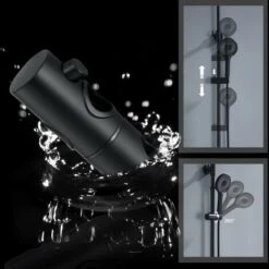 Columna De Ducha Altura Y Bajada Altura Ajustable Set Completo Ducha Negra -Hogar Baño Tienda 96069371 3
