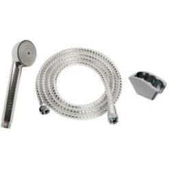 Mango Ducha Con Teléfono Blanco Y Flexo Pvc 1.5M