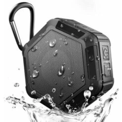 Mini Altavoz Portátil - Altavoz Bluetooth Para Ducha Con Gancho - Altavoz Bluetooth Resistente Al Agua 12 Horas De Reproducción Para Playa, Piscina, Hogar, Fiesta, Negro