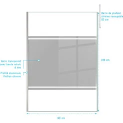 Mampara De Ducha 120x200cm Espejo - Profil + Barra De Techo Cromada - FREEDOM 2 MIRROR 9 Mampara De Ducha 120x200cm Espejo - Profil + Barra De Techo Cromada - FREEDOM 2 MIRROR -Hogar Baño Tienda 99300498 4