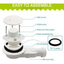 Para Plato De Ducha Plato De Ducha Extraplano Mod. Accesorios De Drenaje De Lavabo Plano De Baño De Ducha ABS Antiolor De Plástico. Blanco, Blanca -Hogar Baño Tienda 99421059 3